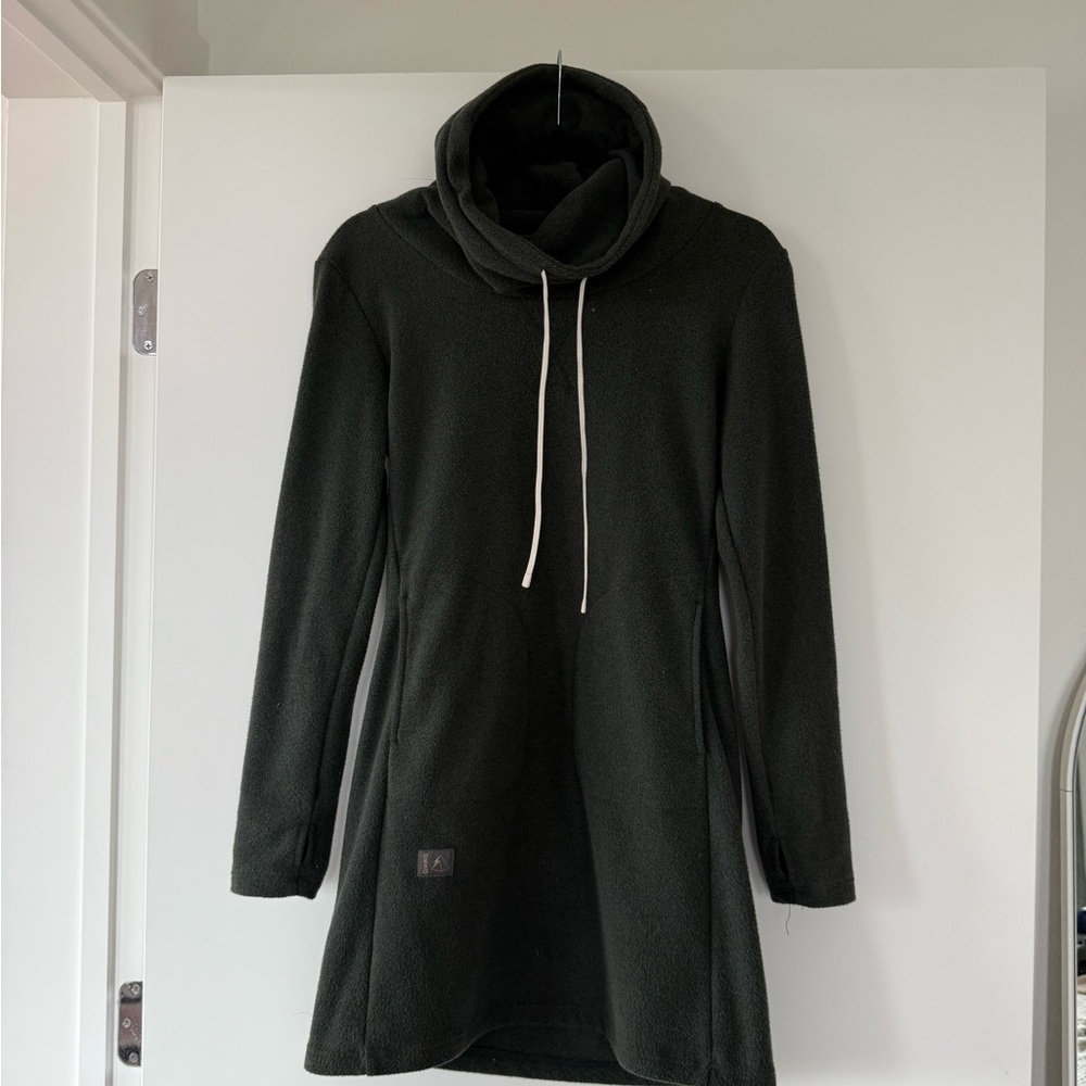 Fleece Cowl Neck Sweater Dress
